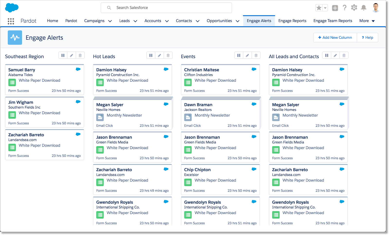 salesforce engagement alerts