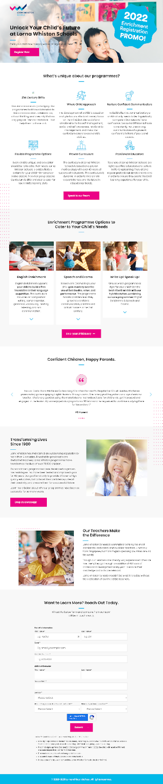 beautiful landing page for school lead generation
