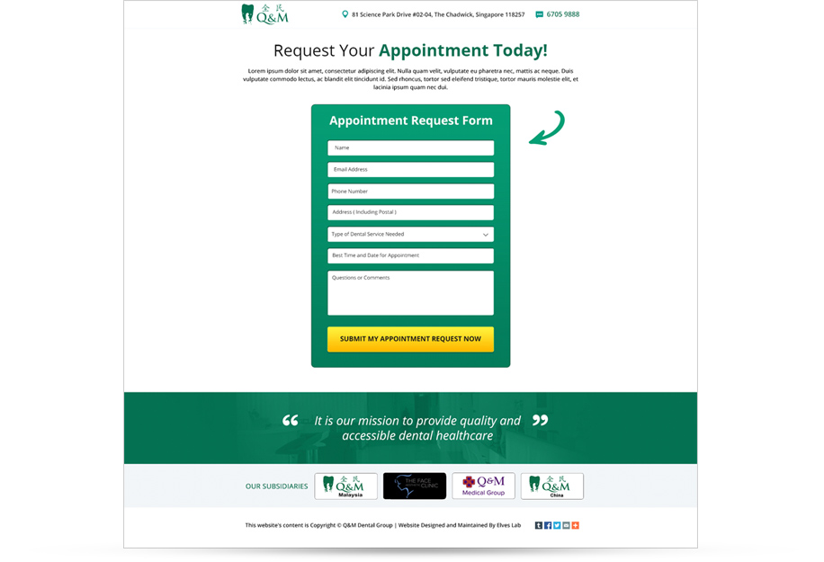 appointment form