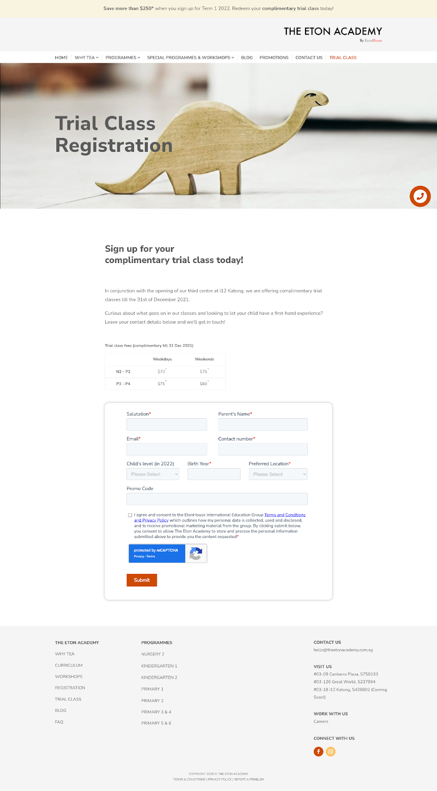 landing page for school lead generation