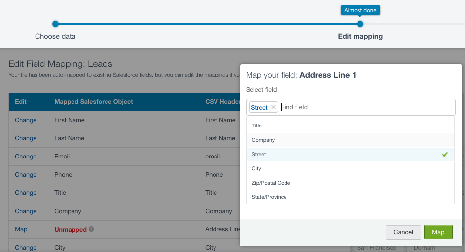 importing data in salesforce crm